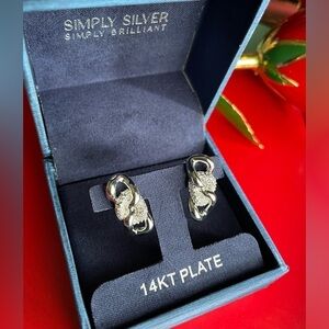 14KT Plate Earrings with Silver Accents